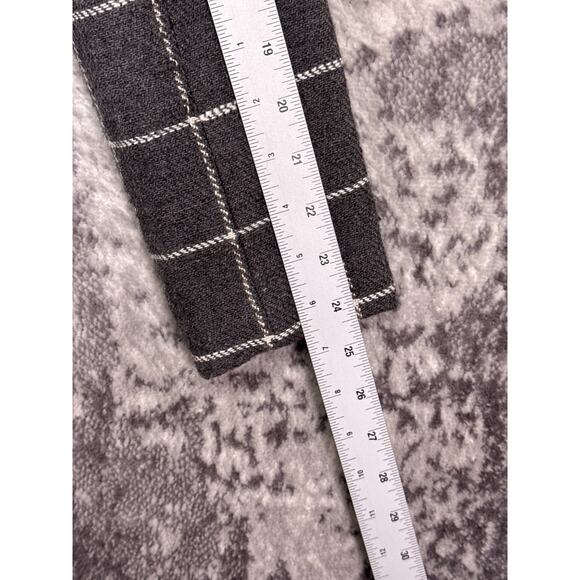 Smythe Duchess Blazer 4 Womens Wool Linen Gray Tweed Windowpane Elbow Patch - Picture 5 of 7